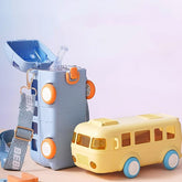 Bus-Shaped Water Bottle with Straw & Shoulder Strap