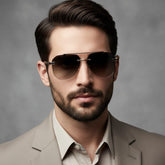 Rimless Aviator Gradient Sunglasses with Metal Frame
