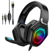 RGB Wired Gaming Headset with Noise-Cancelling Microphone