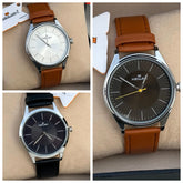 XENLEX Minimalist Quartz Analog Watch with Leather Strap