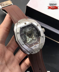 Luxury Skeleton Tonneau Quartz Watch