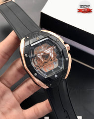 Luxury Skeleton Tonneau Quartz Watch