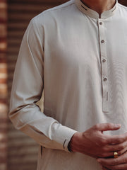 Beige Blended Kameez Shalwar
