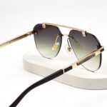 Rimless Aviator Gradient Sunglasses with Metal Frame