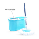 360° Microfiber Spin Mop with Stainless Steel Spinner