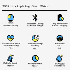 TG58 Ultra Apple Logo Smart Watch