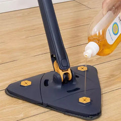 Triangle Twister Mop – 360° Rotating Self-Wringing Microfiber Floor Mop