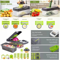 16-in-1 Multifunction Vegetable Chopper & Slicer Set